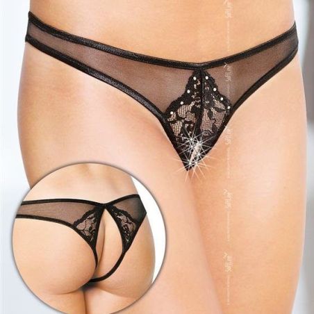 Tanga ouvert Vladlena - Noir