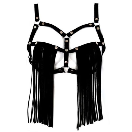 Soutien-Gorge en cuir avec franges