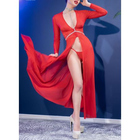 Robe ouverte Nuria - Rouge