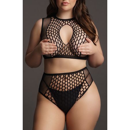 Ensemble résille Grande Taille Alya - Noir