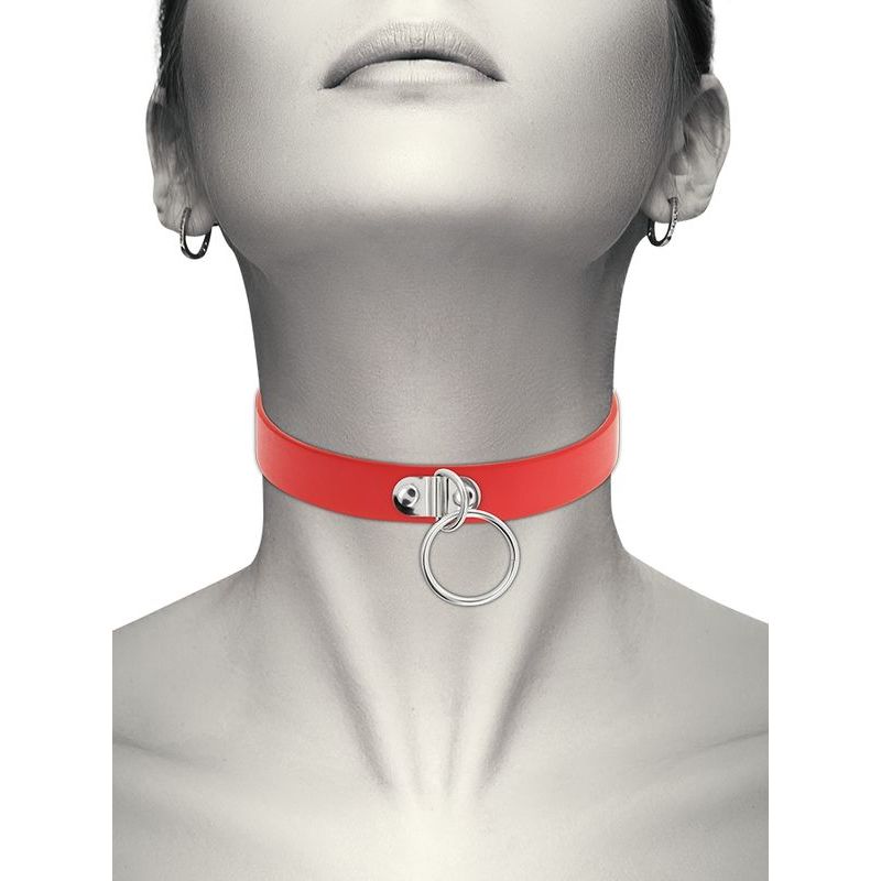 Collier Coquette avec Anneau Rouge